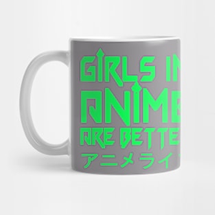 girls in anime are better Mug